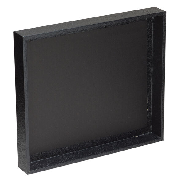 Display tray, fiber board and paper, black, 8-1/4 x 7-1/4 x 1 inches. Sold individually. image number 1