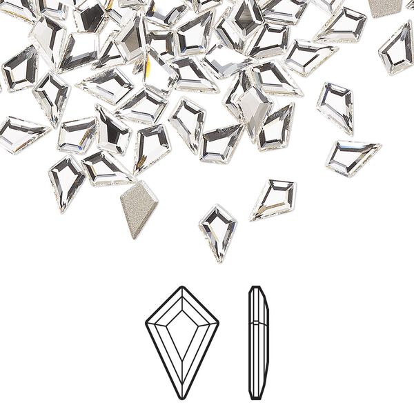Flat back 288pk crystal foil back, Swarovski&reg; 6.4x4.2mm kite 2771 image number 0