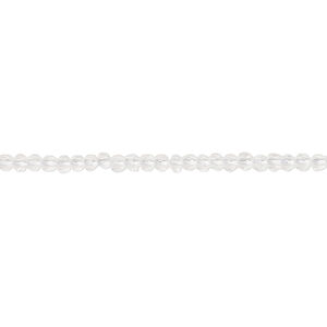 Glass 1pkg1, faceted round bead 14 inch transparent clear 2mm