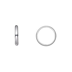 Jump ring 1pkg4 sterling silver, 12mm soldered closed round, 12 gauge / 10mm inside diameter