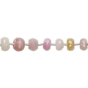 Multi-sapphire 1pkg27, hand-cut faceted rondelle bead graduated 5x3mm-8x5mm