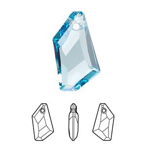 Drop 1pk aquamarine, Crystal Passions&reg; 24x16mm pendant de-art 6670