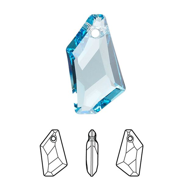 Drop 1pk aquamarine, Crystal Passions&reg; 24x16mm pendant de-art 6670 image number 0