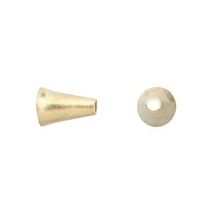Bead 1pkg1 "vermeil" sterling silver, 11x8mm textured cone