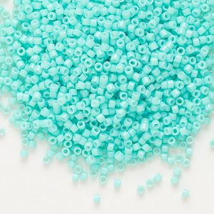 Seed bead, Delica&reg;, glass, pkg/7.5g, #11 round, Duracoat&reg; opaque outside dyed Catalina (DB-2122).
