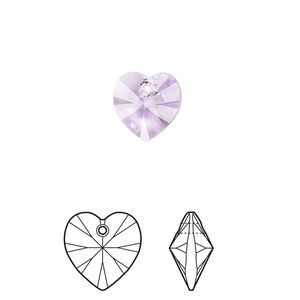 Drop 4pk violet, Crystal Passions&reg; 10mm pendant heart 6228