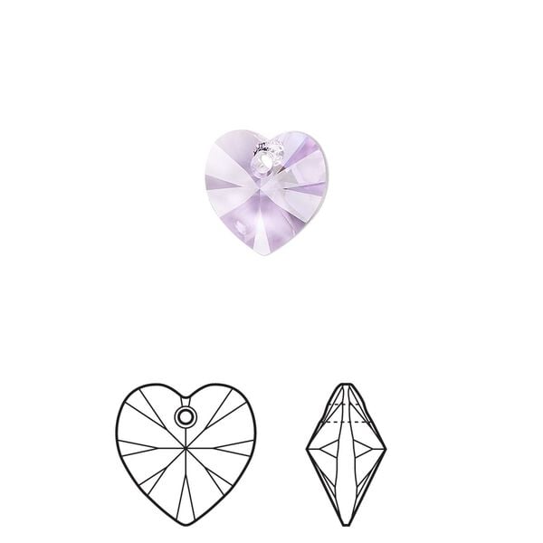 Drop 4pk violet, Crystal Passions&reg; 10mm pendant heart 6228 image number 0