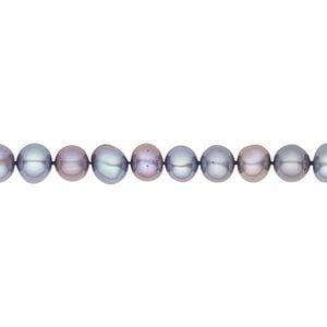 Pearl, cultured freshwater (dyed), lilac, 4-5mm semi-round, C grade, Mohs hardness 2-1/2 to 4. Sold per 15.5-16 inch strand.