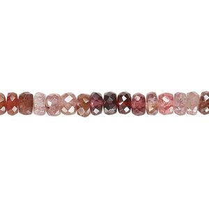 Multi-sapphire1pkg1, hand-cut faceted rondelle bead 8 inch 4x1mm-5x4mm