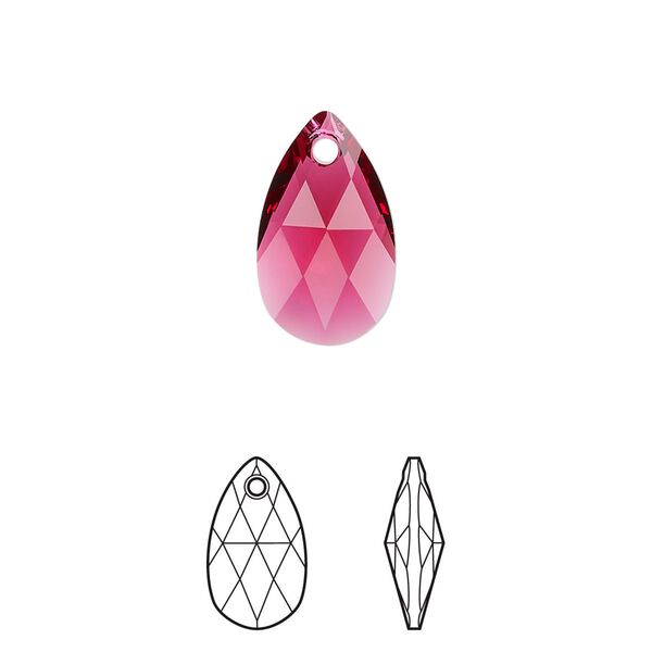 Drop 144pk scarlet, Swarovski&reg; 16x9mm pendant pear 6106 image number 0
