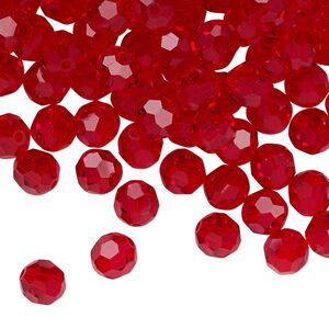Bead 288pk light Siam, Preciosa Czech crystal 6mm round