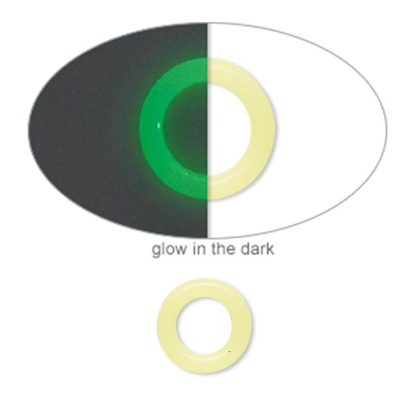 Component, Oh! Ring&trade;, silicone, pale yellow glow-in-the-dark, 10mm round with 6mm hole. Sold per pkg of 300. image number 0