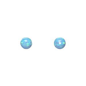 Bead, "opal" (silica and epoxy) (man-made), light blue, 6mm round. Sold individually.