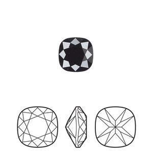 Fancy stone 144pk jet, Preciosa MAXIMA Czech crystal rhinestone 10mm cushion square