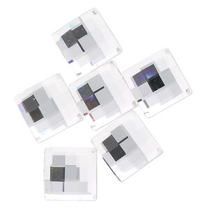 Flat back 6pk crystal foil back, Crystal Passions&reg; 12mm chessboard 2493