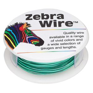 Wire, Zebra Wire&trade;, color-coated copper, pale green, 18 gauge. Sold per 10-yard spool.