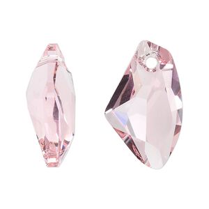 Drop 30pk light rose, Swarovski&reg; 27x16mm pendant galactic vertical 6656
