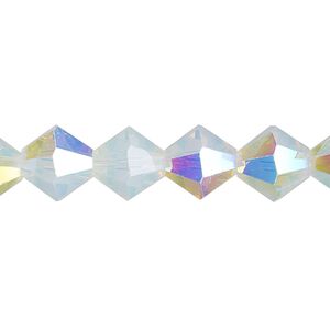 Bead 1pk translucent clear AB frosted, Celestial Crystal&reg; 10mm bicone 8 inch
