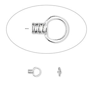 Crimp end 1pkg100 silver-plated, 2.5x1.5mm tube / loop, approx 0.5mm inside diameter, brass