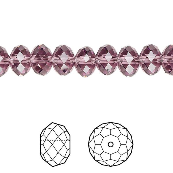 Bead 288pk iris, Swarovski&reg; 8x6mm rondelle 5040 image number 0
