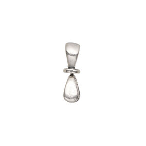 Bail, JBB Findings, ice-pick, antique silver-plated pewter (tin-based alloy), 18x5mm double-sided teardrop with swivel, 5mm grip length. Sold individually.