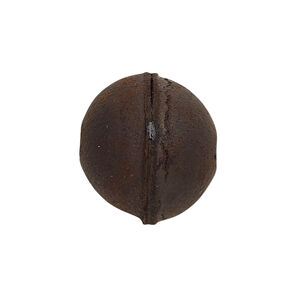 Bead, leather, dark brown, 16.5-20.5mm round. Sold individually.