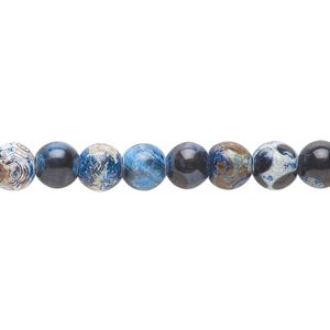 Fire crackle agate 1pkg1, round bead 15.5-16 inch 5.5-6mm