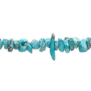 Turquoise 1pkg1, chip bead 15 inch medium