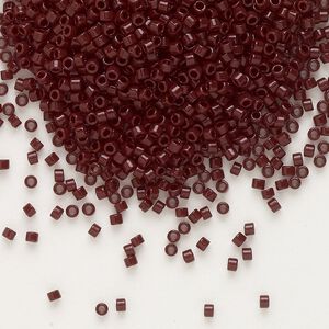 Seed bead, Delica&reg;, glass, pkg/50g, #11 round, opaque dark brown (DB-0734).