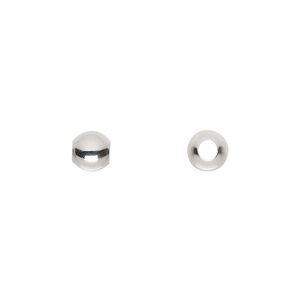 Bead 1pkg100 silver-plated, 6mm round, brass