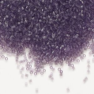 Seed bead, Delica&reg;, glass, pkg/250g, #15 round, transparent amethyst (DBS-1105).