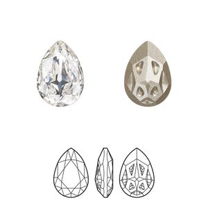 Fancy stone 1pk crystal foil back, Crystal Passions&reg; 14x10mm mirage pear 4390