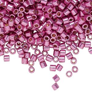 Seed bead, Delica&reg; 1pkg250g glass, #8 round, Duracoat&reg; opaque galvanized dusty orchid / outside dyed (DBL-1848)