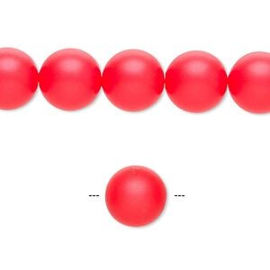 Pearl 25pk neon red, Crystal Passions&reg; 10mm round 5810