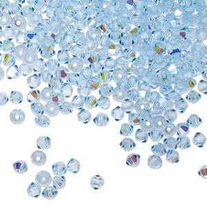Bead 1440pk aquamarine AB, Preciosa Czech crystal 3mm bicone