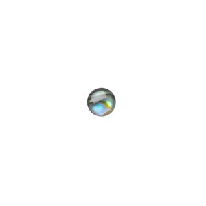 Cabochon, paua shell (coated), 6mm calibrated round, Mohs hardness 3-1/2. Sold per pkg of 10.