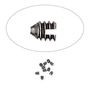 Screw, Screw-Tite Crimps&trade;, gunmetal-plated copper, 2x1mm rectangle. Sold per pkg of 10.