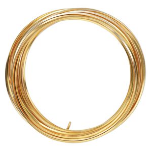 Wire, ParaWire&trade;, gold-finished copper, square, 18 gauge. Sold per 4-yard section.