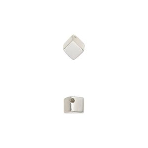 Bead 1pkg1 sterling silver, 7x7mm cube