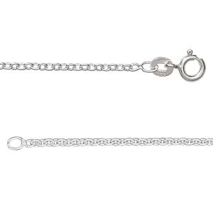 Chain 1pkg1 sterling silver cable, 1.7mm / mixed clasp, Gossamer&trade; 18 inch