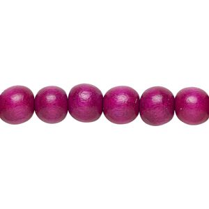 Bead 1pkg1, Taiwanese cheesewood (dyed / waxed), dark purple, 7-8mm round, 15-1/2 to 16 inches.