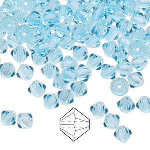 Bead 576pk aqua bohemica, Preciosa Czech crystal 5mm bicone