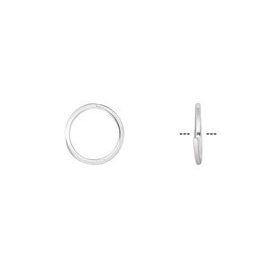 Jump ring 1pkg50 sterling silver, 10mm round / square wire, 20 gauge / 8.2mm inside diameter