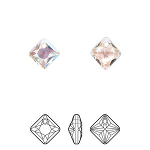 Drop 72pk crystal shimmer, Swarovski&reg; 9mm pendant princess cut 6431
