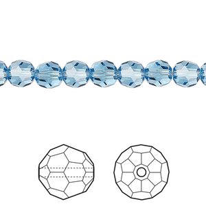 Bead 144pk cool blue, Crystal Passions&reg; Regenerated 6mm round 5000