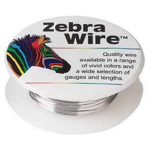Wire, Zebra Wire&trade;, color-coated copper, titanium, round, 22 gauge. Sold per 15-yard spool.