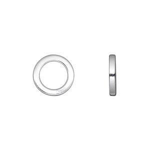 Jump ring 1pkg2 sterling silver, 12mm soldered closed round / square wire, 13 gauge / 7.9mm inside diameter