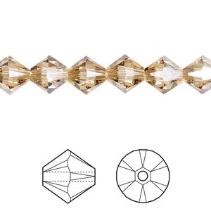 Bead 12pk crystal golden shadow, Crystal Passions&reg; 8mm bicone 5328
