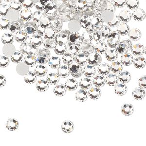 Flat back, Dance With Me&trade; crystal rhinestone, crystal clear, foil back, 3.8-4mm rose, SS16. Sold per pkg of 144 (1 gross).