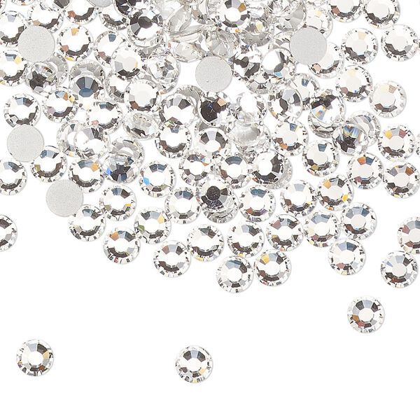 Flat back, Dance With Me&trade; crystal rhinestone, crystal clear, foil back, 3.8-4mm rose, SS16. Sold per pkg of 144 (1 gross). image number 0